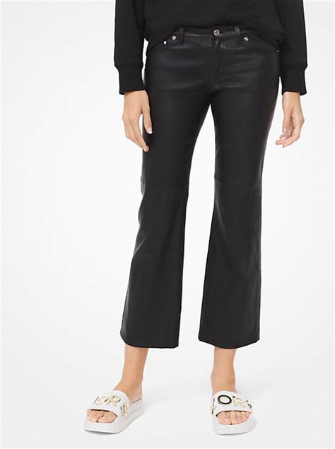 michael michael kors cropped flare pants|Izzy Leather Cropped Flared Pants .